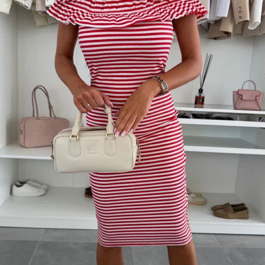 Elegant Off-Shoulder Ruched Bodycon Dress